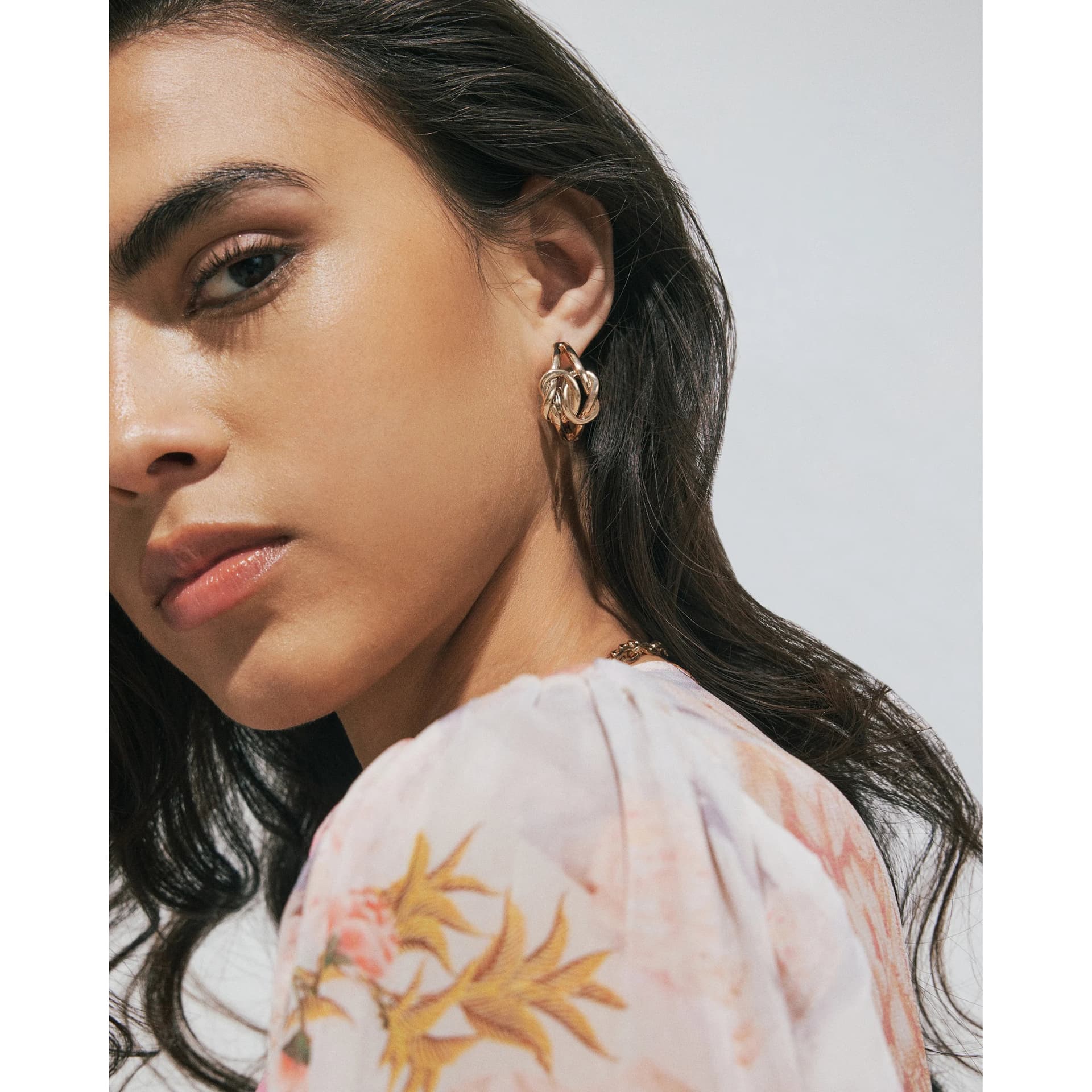 River Island River Island Womens Gold Double Knot Earrings