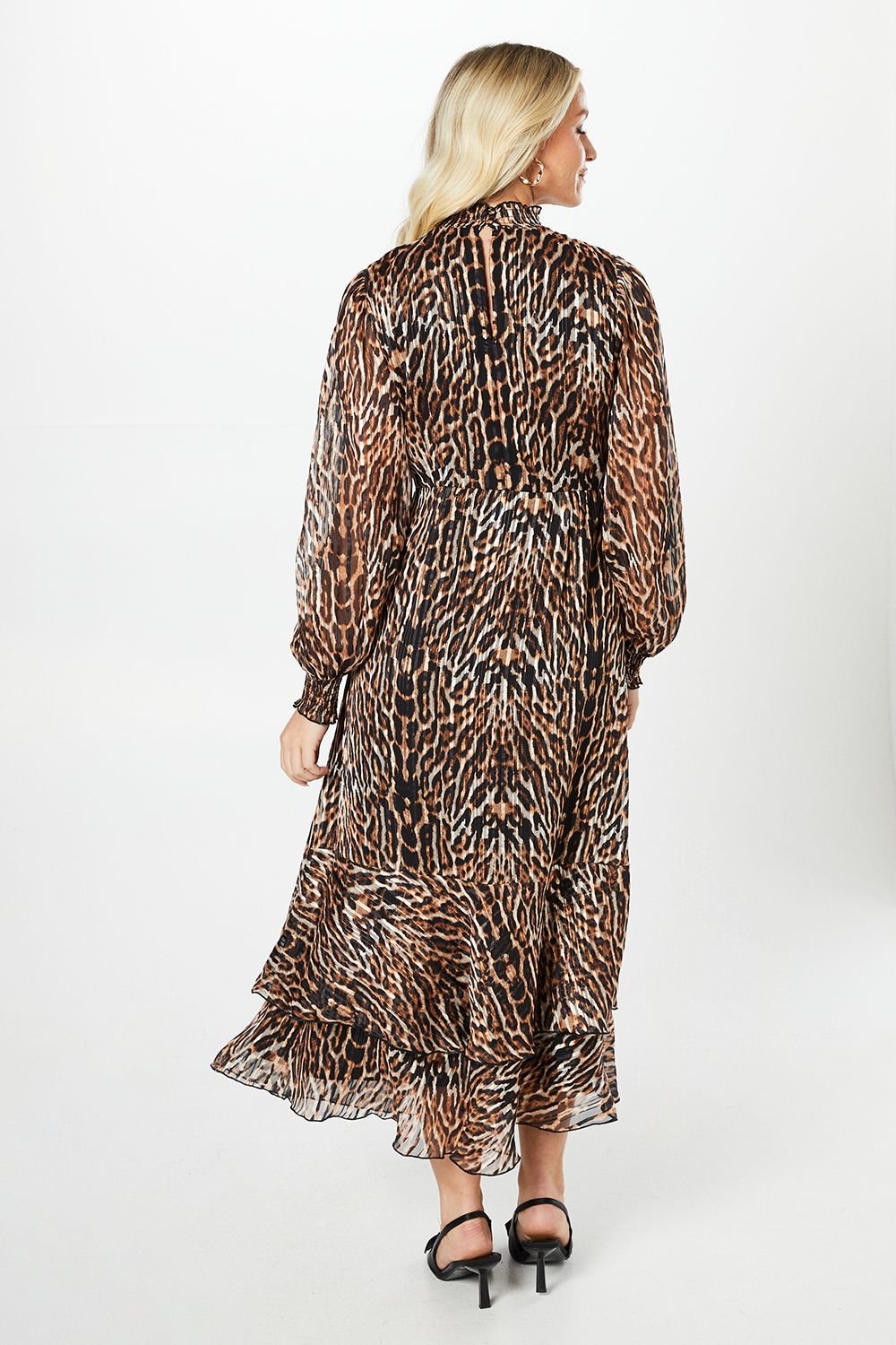 Dorothy Perkins Dorothy Perkins Women's Animal Chiffon Burnout Stripe Midi Dress - 3