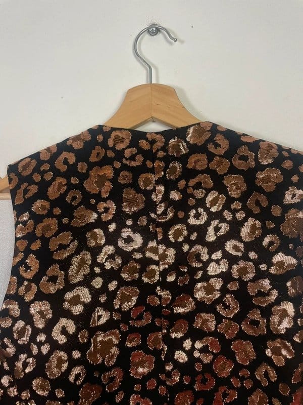 Never Fully Dressed Gold Leopard Jacquard Waistcoat - Size 18
