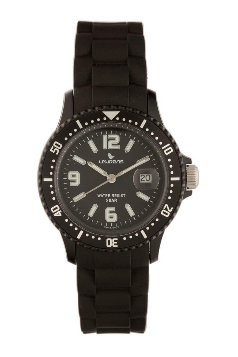 Laurens Basic Laurens Basic Women's Colorato Black Rubber Watch