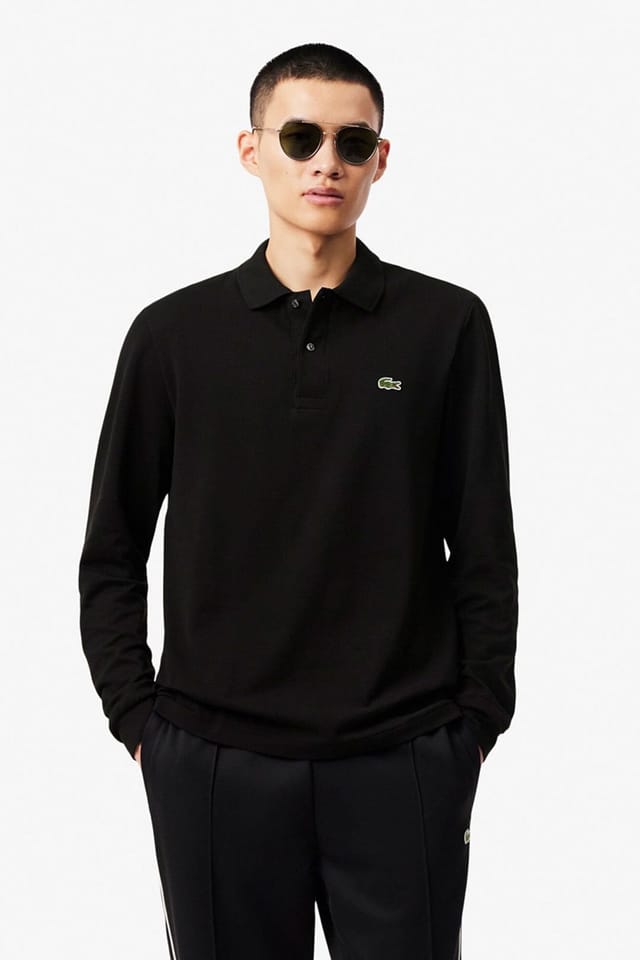 Lacoste Lacoste Men's L1212 Long Sleeve Polo Shirt Black - 3