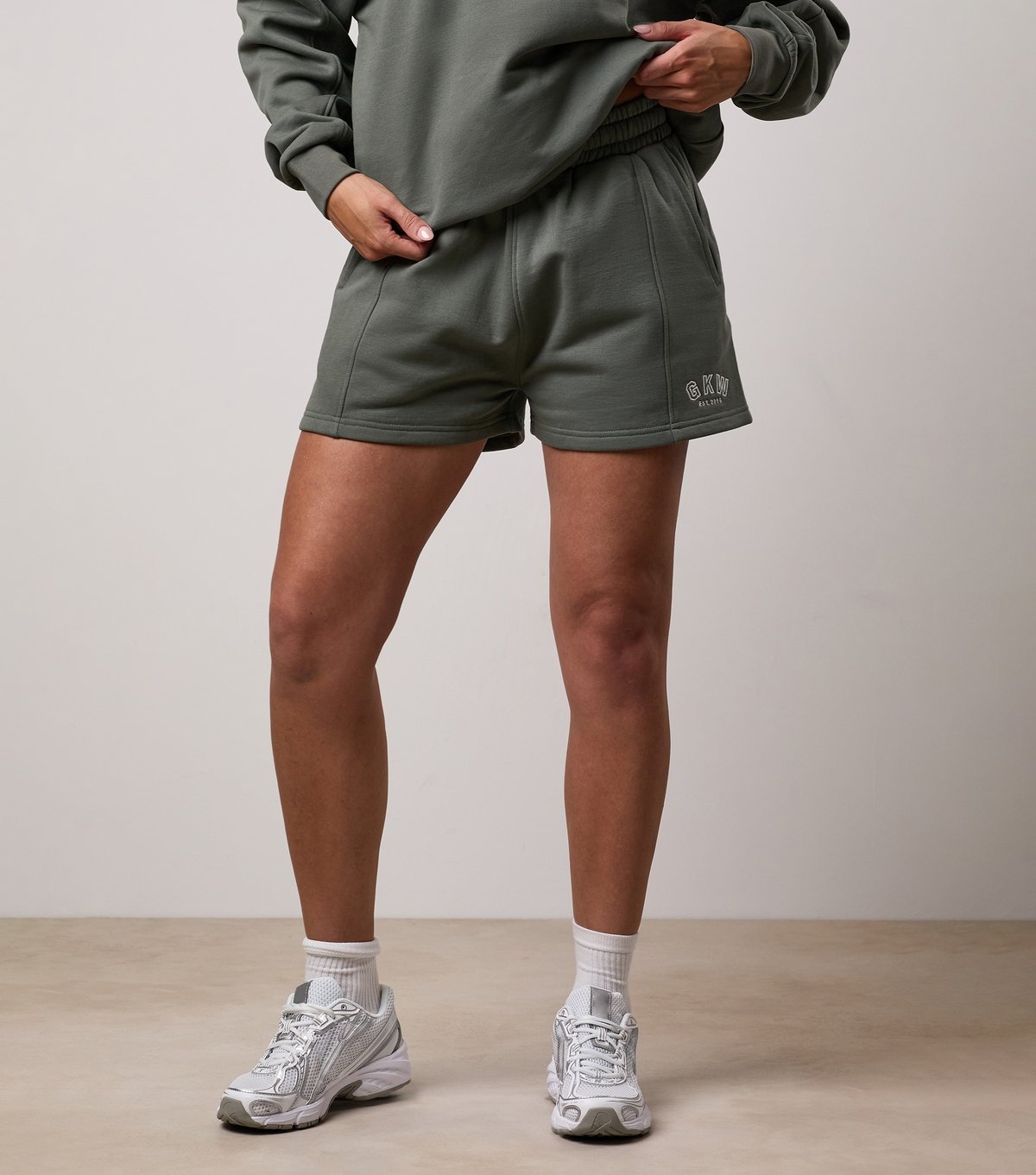 Gym King Women's Light Khaki Logo Embroidered Gym King New Look - 1