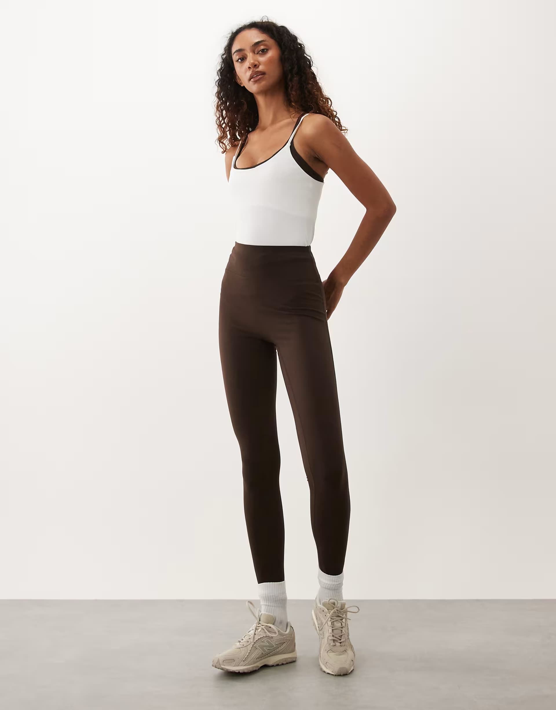 ASOS 4505 Tall Icon soft touch high waist yoga legging in chocolate