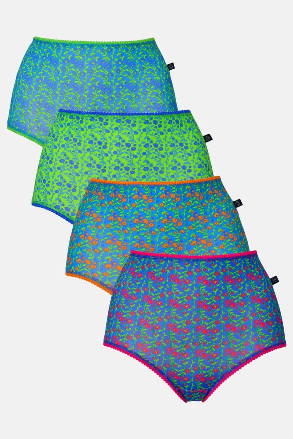 British Boxers British Boxers Women's Pack of Four "Boom Bloom" Full Briefs