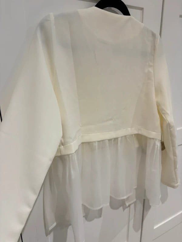 Never Fully Dressed Ivory Scoop Neck Jacket - UK6