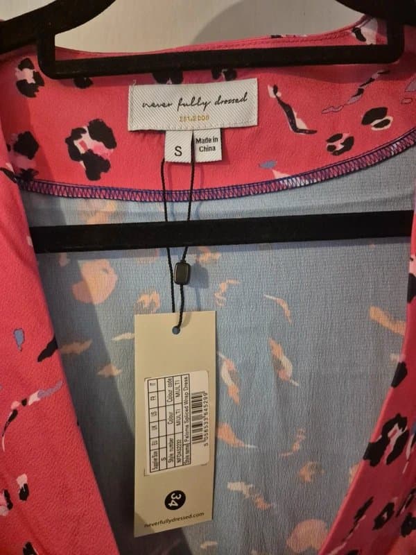 Never Fully Dressed Never Fully Dressed Contrast Leopard Wrap Midi Dress BNWT Size 8 (UK S)
