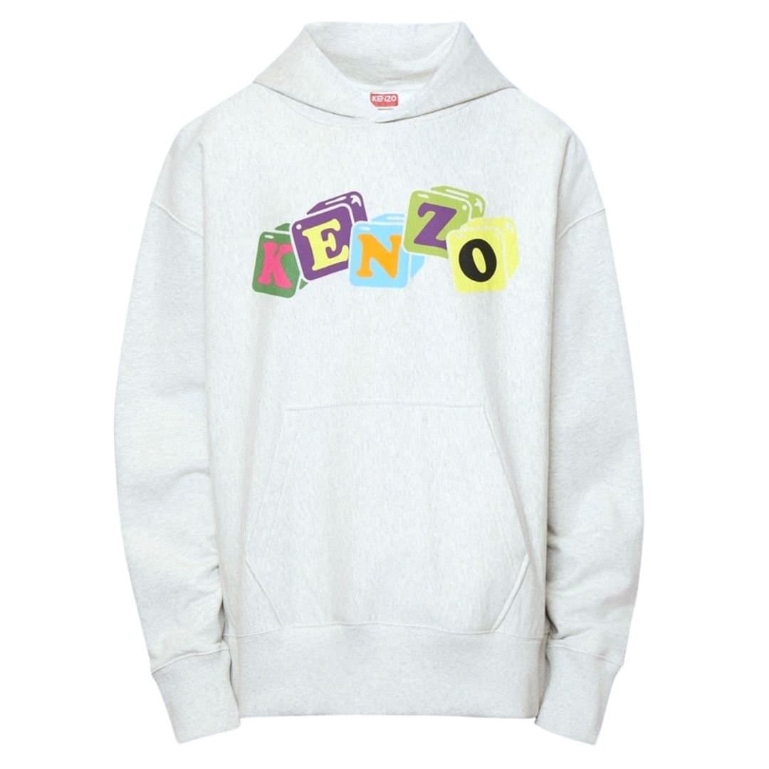Kenzo Kenzo Men's Coloured Block Logo Grey Hoodie