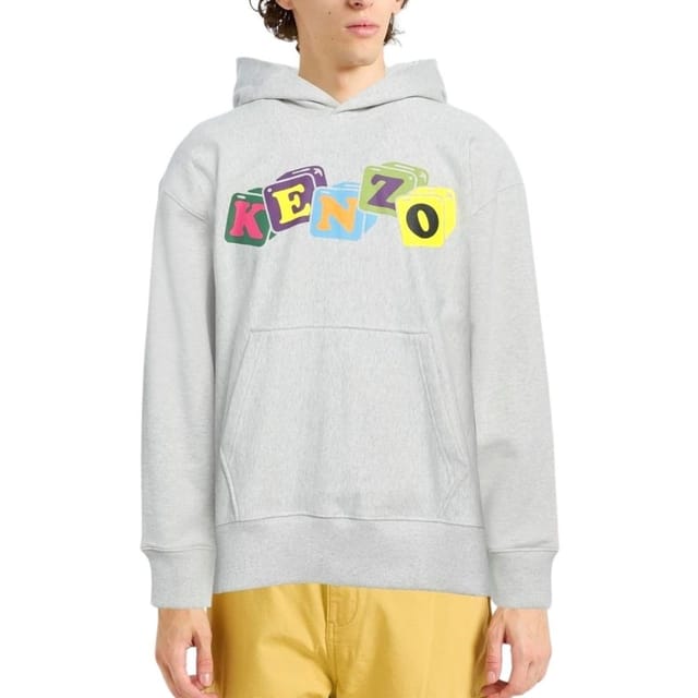 Kenzo Kenzo Men's Coloured Block Logo Grey Hoodie - 3