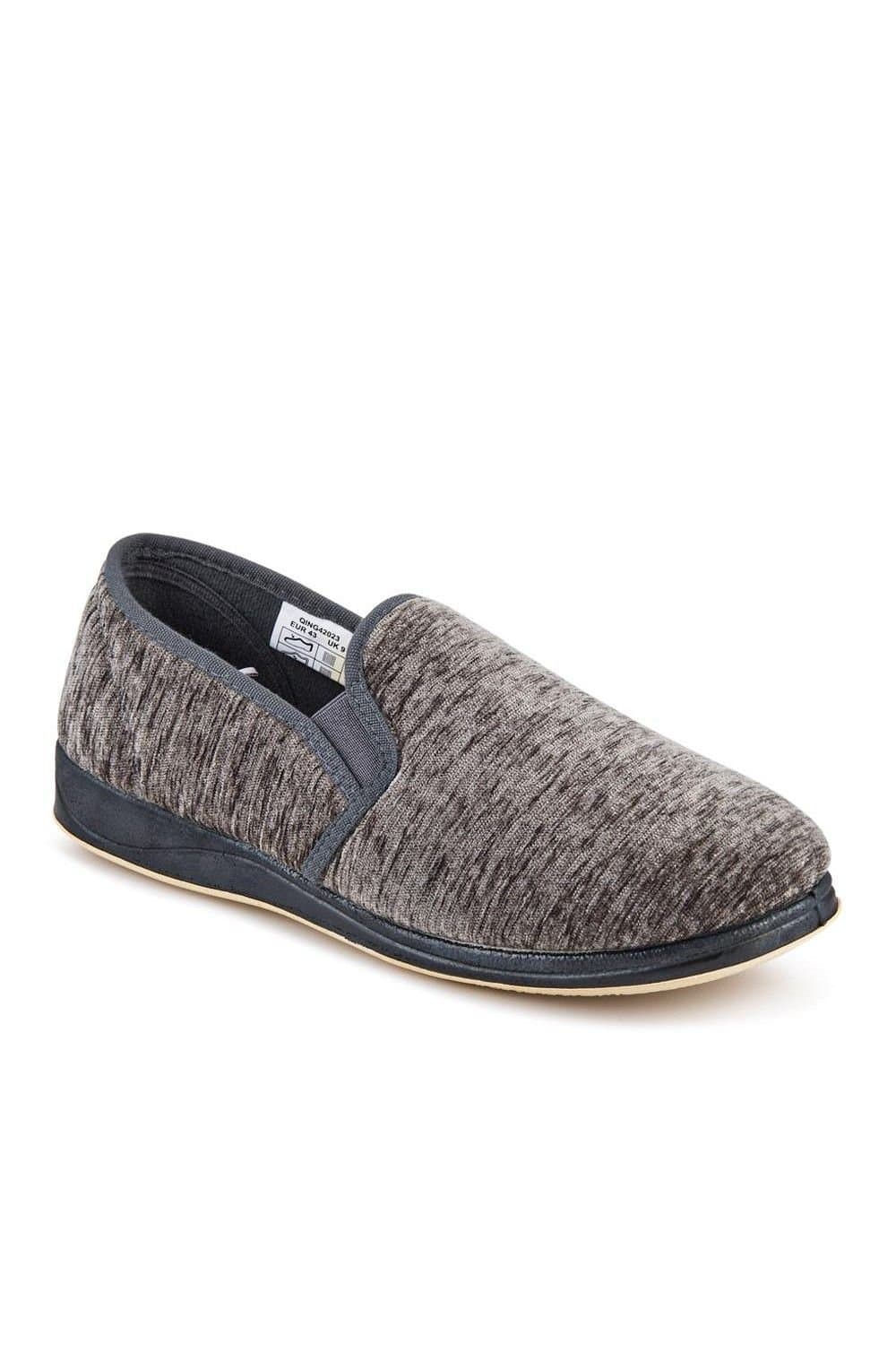 Pavers Pavers Men's Wide Fit Grip Sole Slippers in Grey