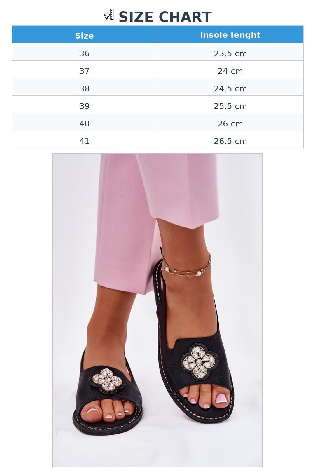 Love Lace Love Lace Women's Flat Heel Sandals with Buckle Adjustable Strap Comfort in Black - 4