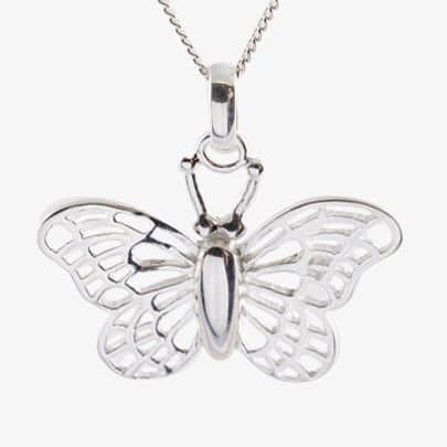 T.H.Baker T.H.Baker Women's Silver Filigree Butterfly Pendant 8-63-0929