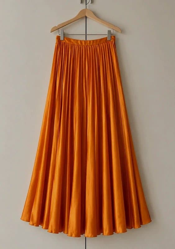 ASOS Orange satin midi skirt ASOS