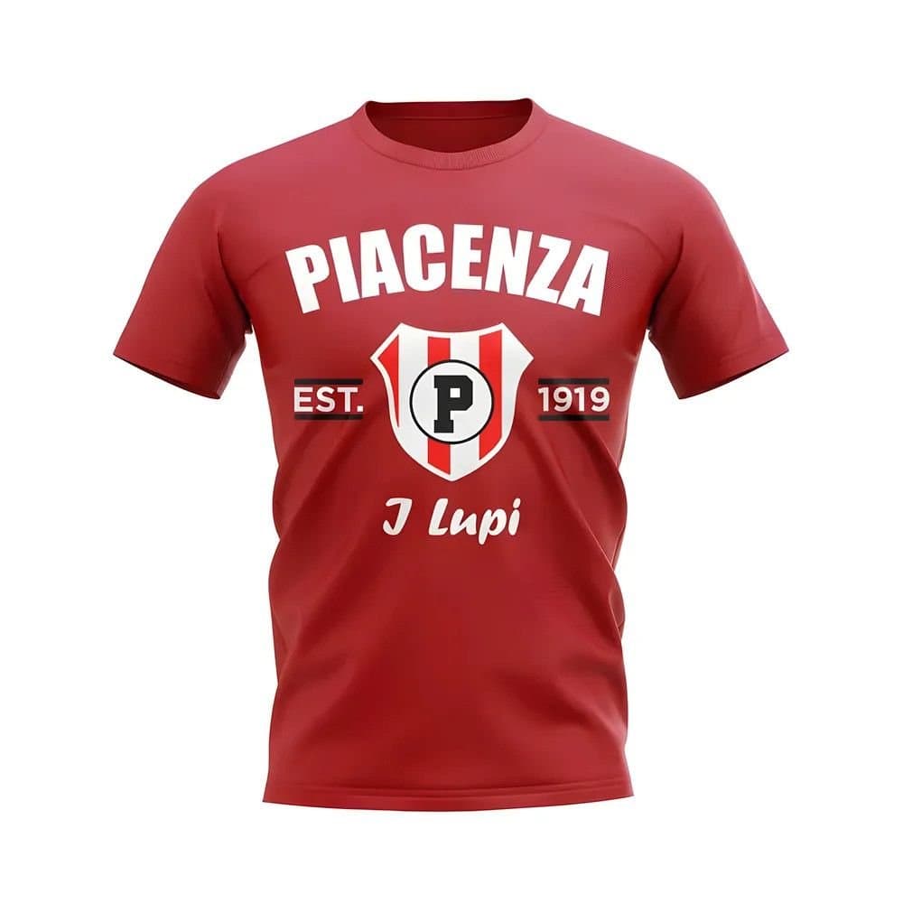 Piacenza Piacenza Men's Personalised Established Football T-Shirt in Red