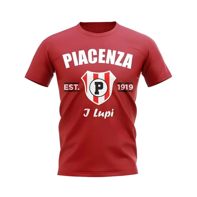 Piacenza Piacenza Men's Personalised Established Football T-Shirt in Red - 2
