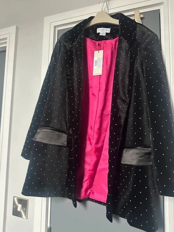 Never Fully Dressed Black Velvet Sparkle Blazer