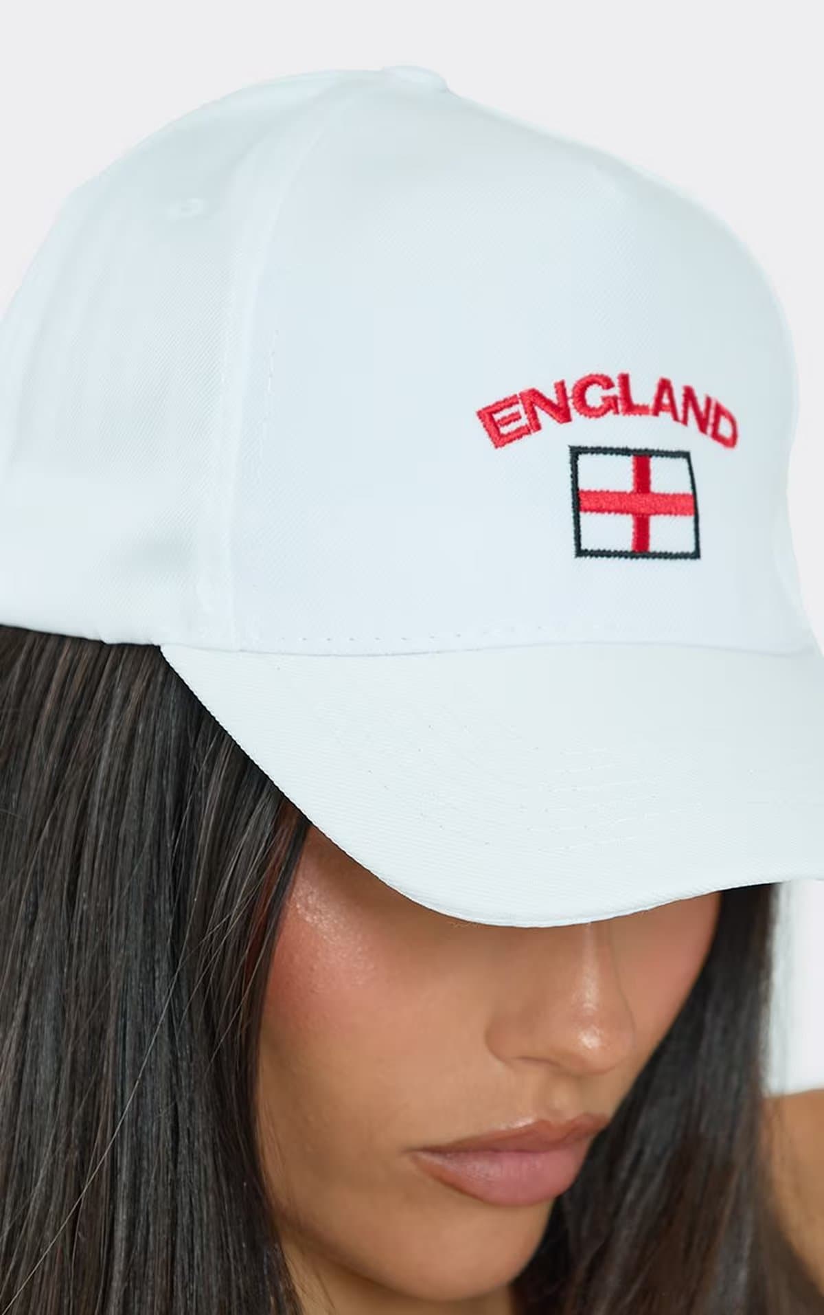 EGO England Logo Baseball Cap In White, Women's Size UK 0