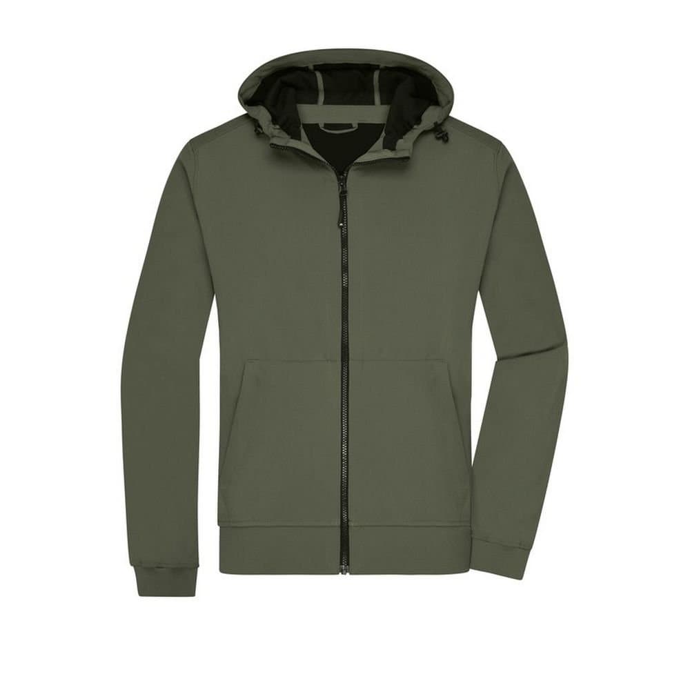 James and Nicholson James and Nicholson Men's Hooded Soft Shell Jacket in Olive