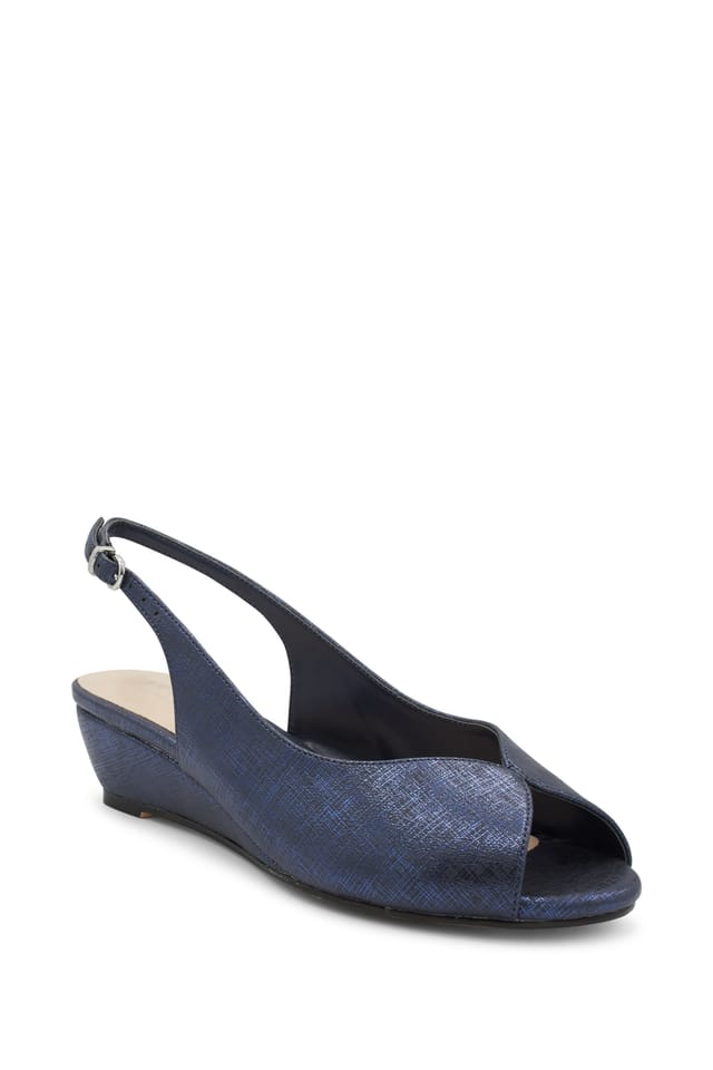 Paradox London Paradox London Women's Janine Wide Fit Low Heel Wedges in Navy - 2
