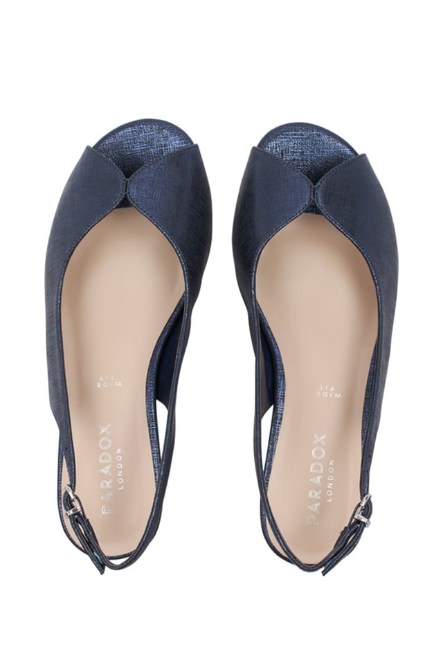 Paradox London Paradox London Women's Janine Wide Fit Low Heel Wedges in Navy - 3
