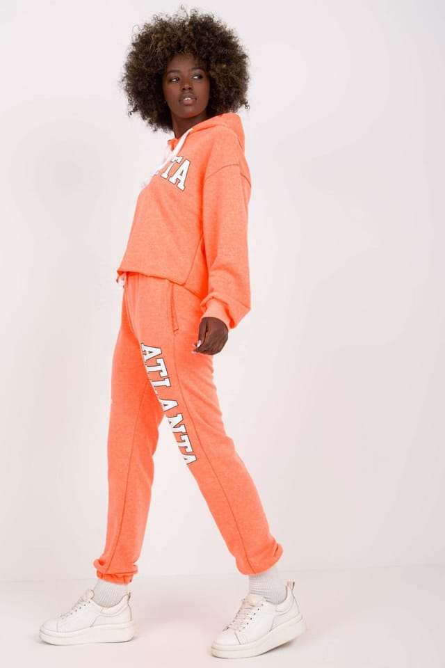 Love Lace Love Lace Women's Hooded Sweatshirt & High Waist Pants Set Style 170391 in Orange - 3
