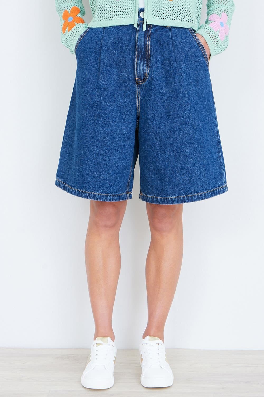 Yumi Yumi Blue Denim Wide Leg Shorts