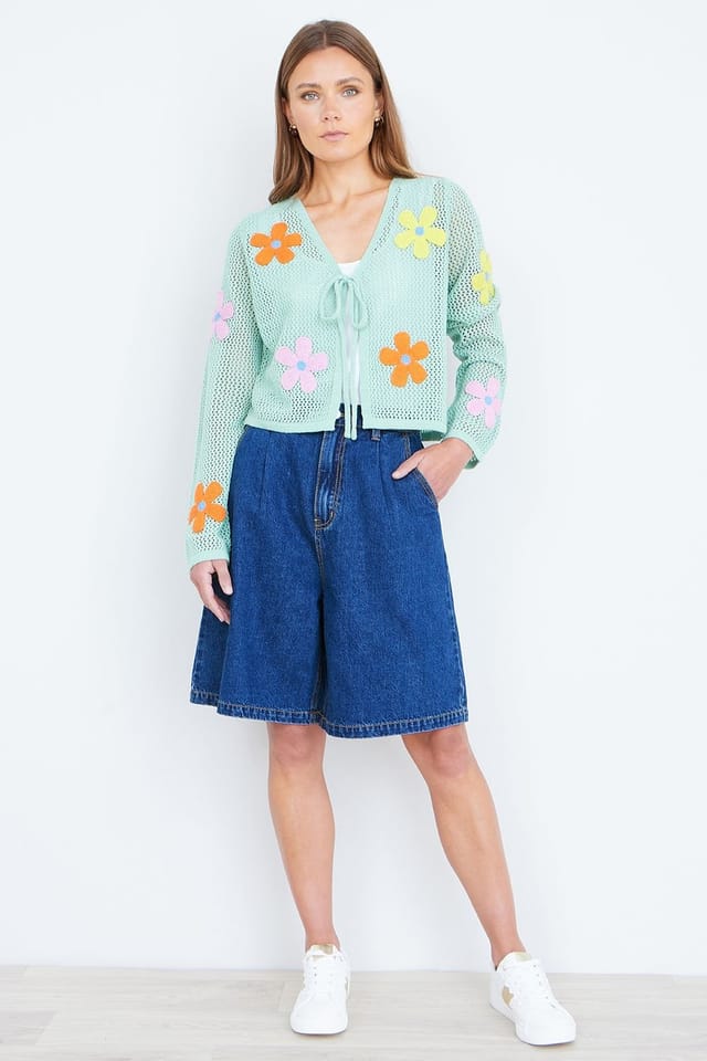 Yumi Yumi Women's Blue Denim Wide Leg Shorts - 2
