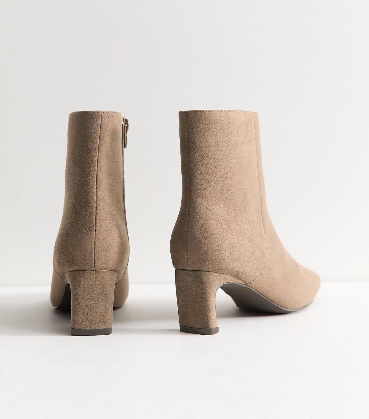 New Look Women's Camel Faux Suede Sculpted Heel Ankle Boots Vegan New Look - 4
