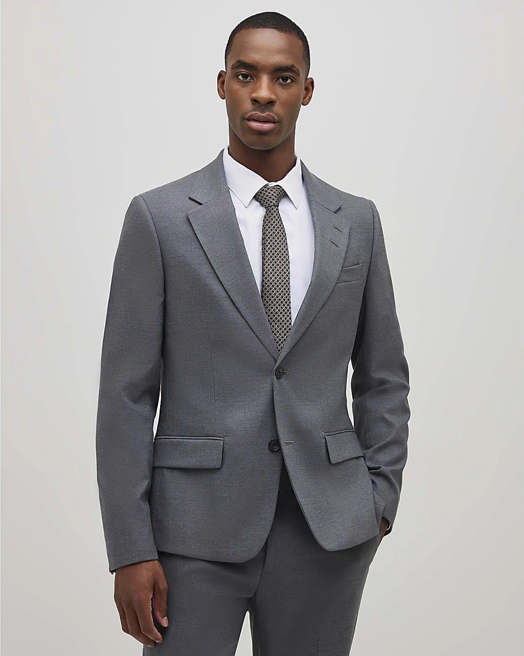 River Island Mens River Island Grey Skinny Fit Stretch Suit Jacket