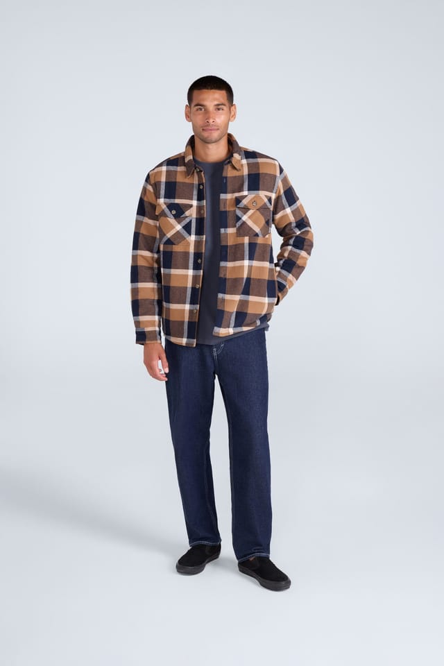 Animal Animal Men's 'Tide' Lightweight Fleece Lined Shirt Stylish Warm Button Down Top in Mustard - 2