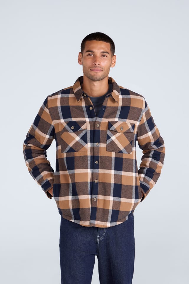 Animal Animal Men's 'Tide' Lightweight Fleece Lined Shirt Stylish Warm Button Down Top in Mustard - 3