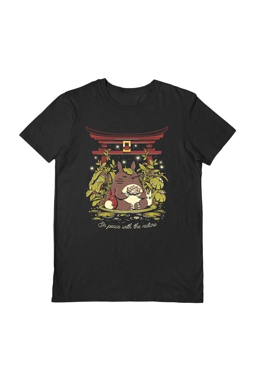 Ilustrata Men's In Peace With The Nature T-Shirt in Black