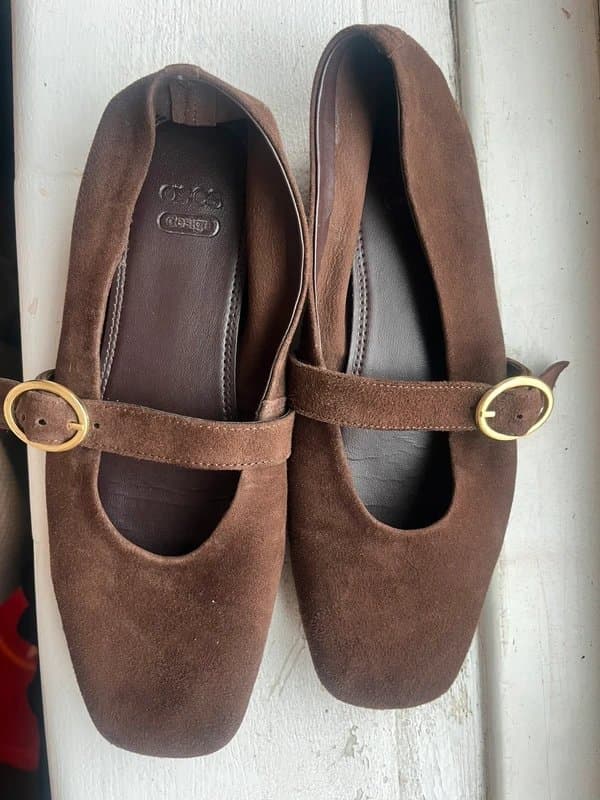 ASOS Brown leather suede flats