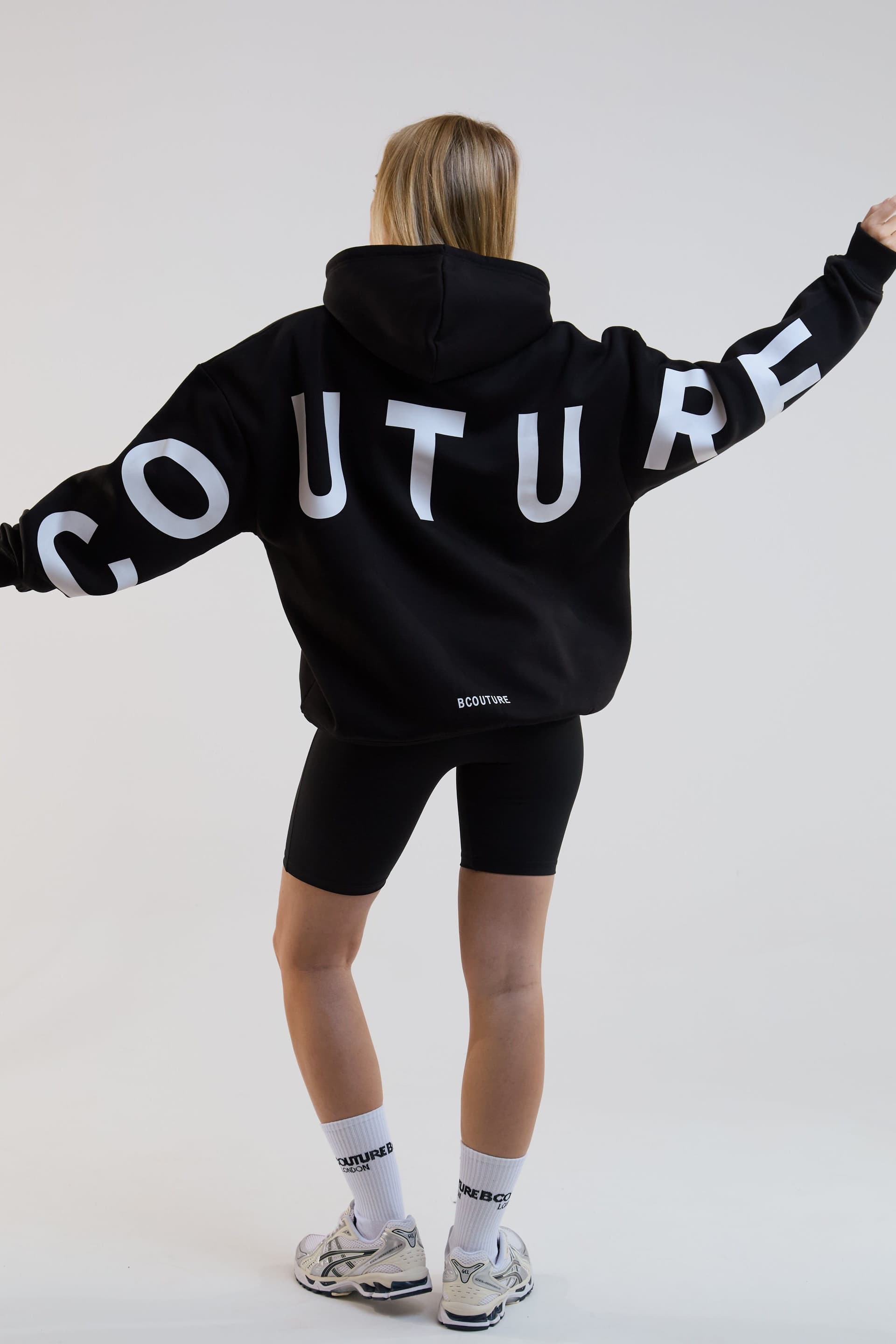 BCouture BCouture Women's Cycling Shorts, Hoodie & T-Shirt Set in Black