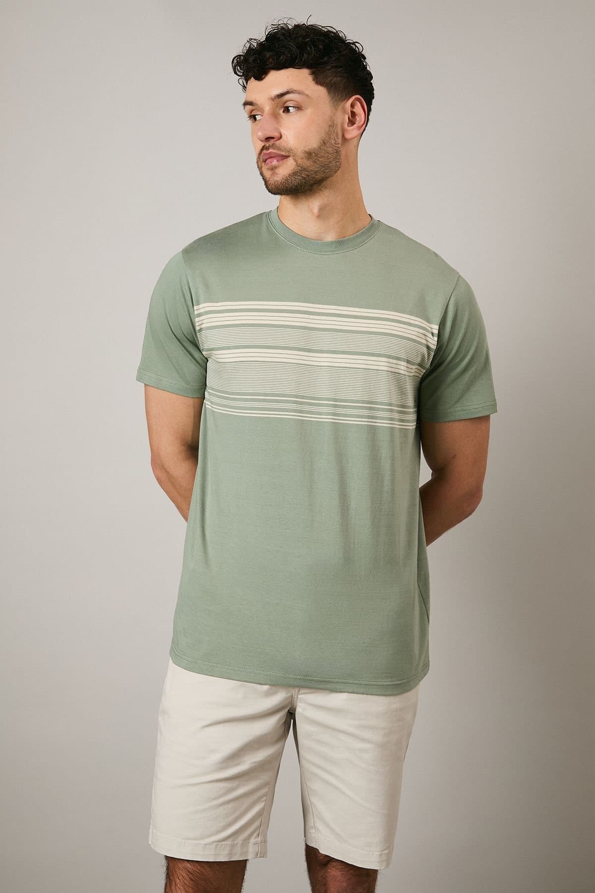 Maine Maine Men's Chest Stripe Tee in Khaki