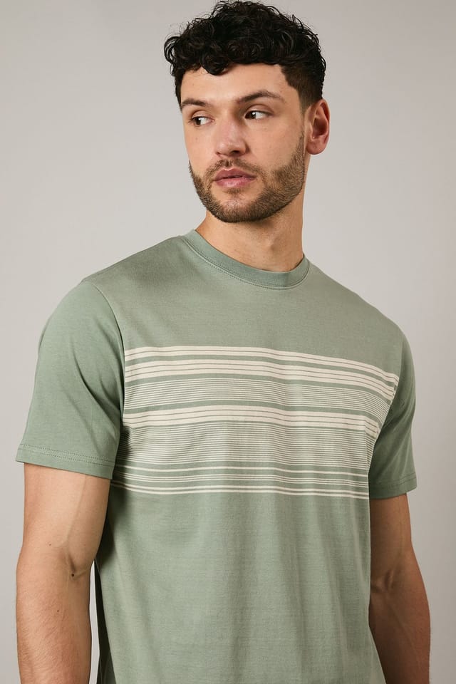Maine Maine Men's Chest Stripe Tee in Khaki - 3