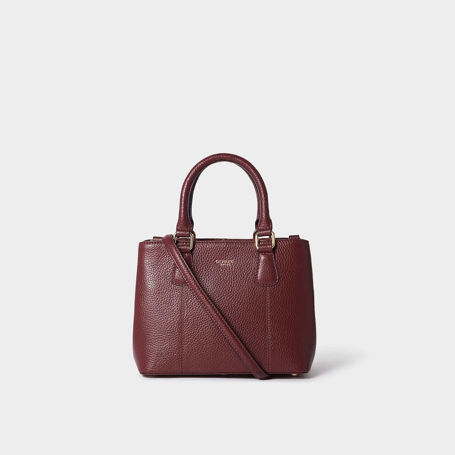 OSPREY LONDON OSPREY LONDON Women's The Adaline Leather Mini Grab Bag in Burgundy