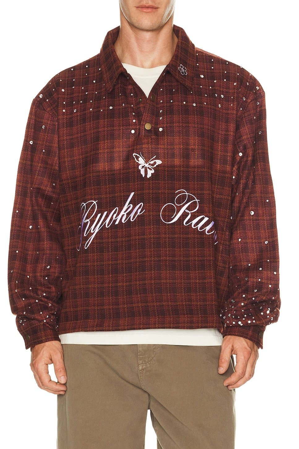 revolve Pullover Rhienstone Flannel