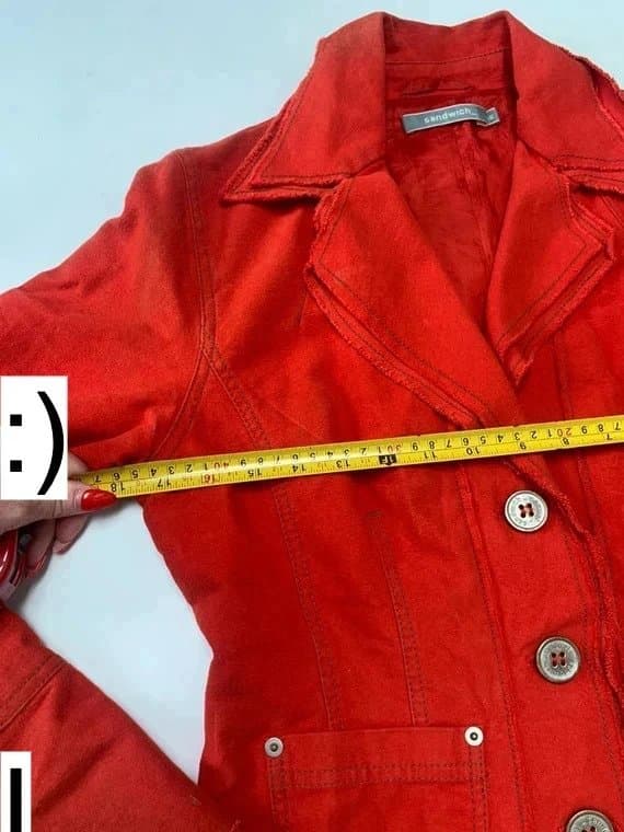 sandwich Sandwich blazer tomato red orange 36 uk 8 approx fitted cotton jacket