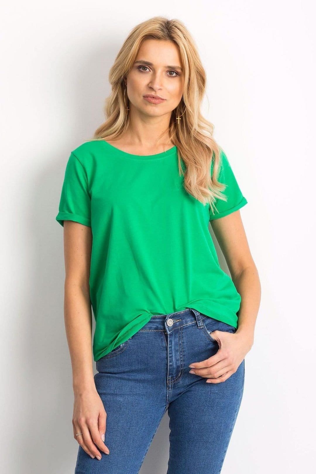 Love Lace Green Cotton Short Sleeve T-Shirt
