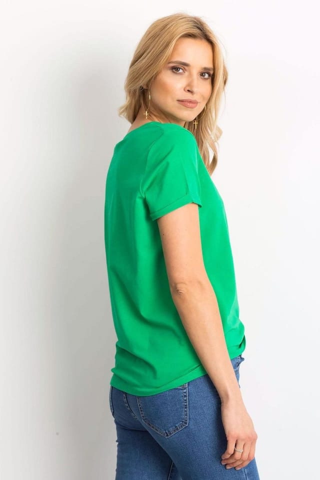 Love Lace Love Lace Women's Cotton Short Sleeve T-Shirt in Green - 3
