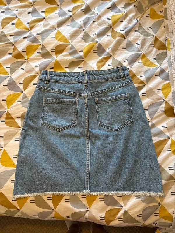 ASOS Denim Skirt with Embroidered Flowers W29