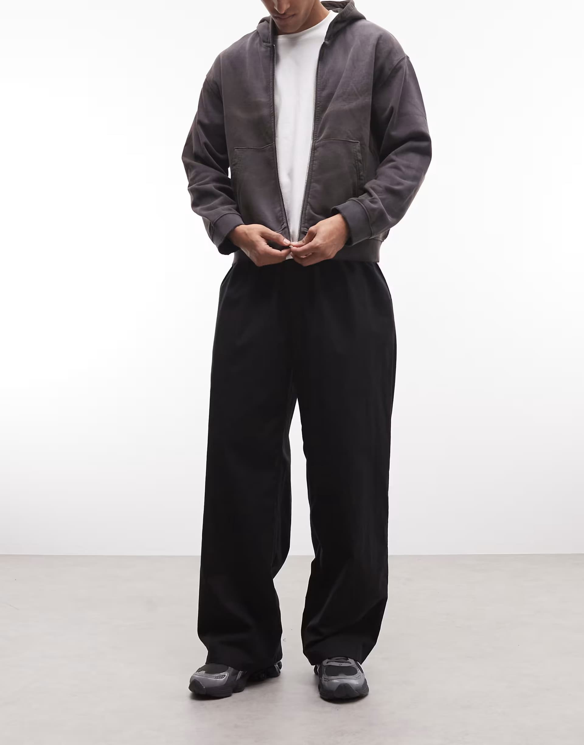 ASOS COLLUSION XL balloon pant with linen in black