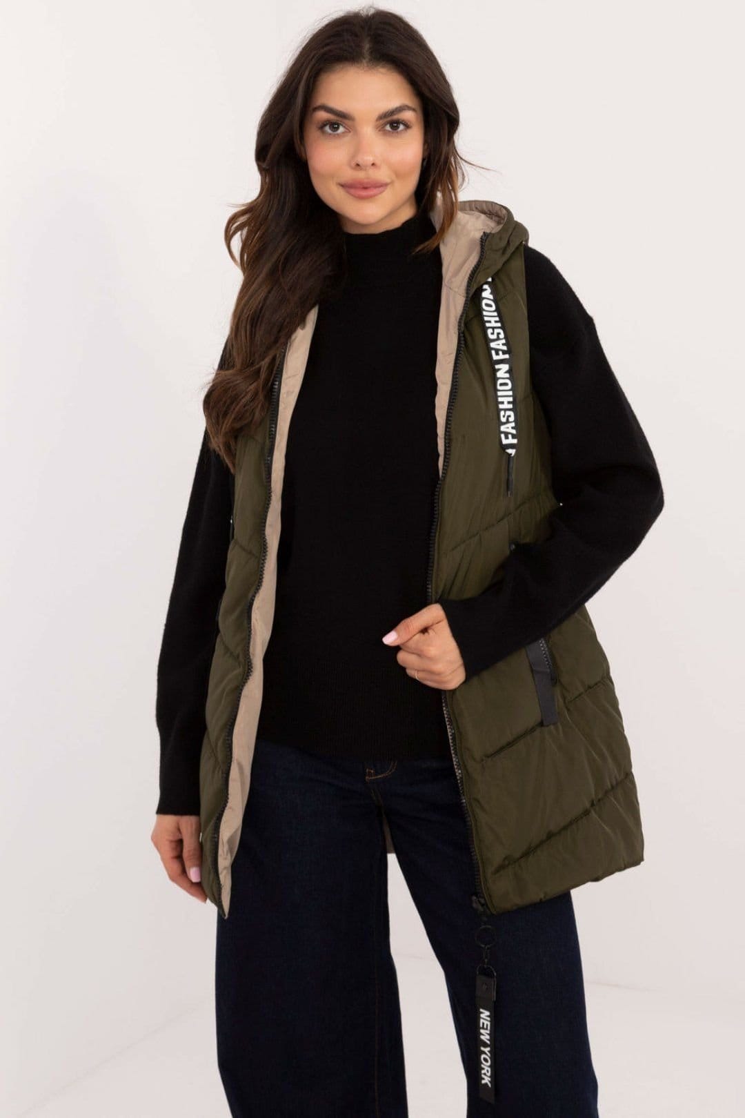 Love Lace Green Quilted Hooded Work Vest