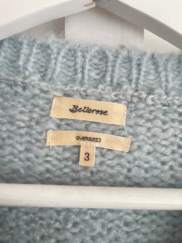 Bellerose Bellerose Powder Blue Striped Wool-Blend Oversized Jumper Women’s Size 3 / UK 12