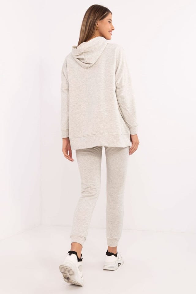 Love Lace Love Lace Women's Cotton Polyester Tracksuit Set Kangaroo Pocket Style 206128 in Grey - 3