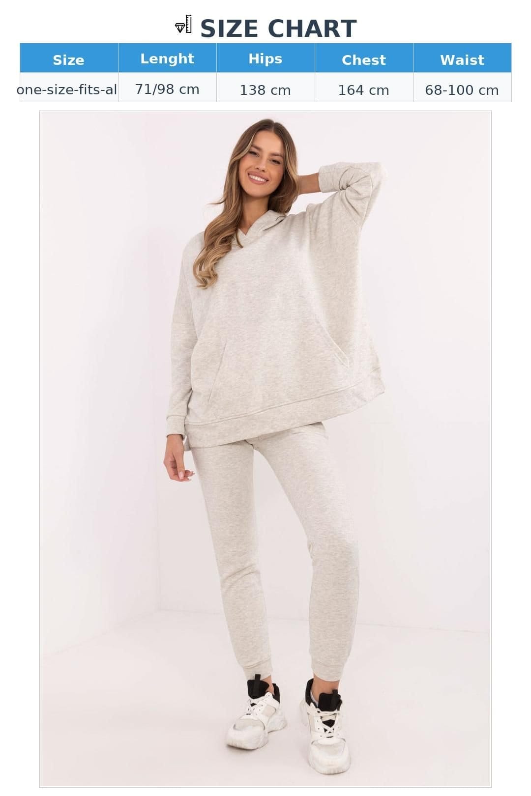 Love Lace Love Lace Women's Cotton Polyester Tracksuit Set Kangaroo Pocket Style 206128 in Grey - 4