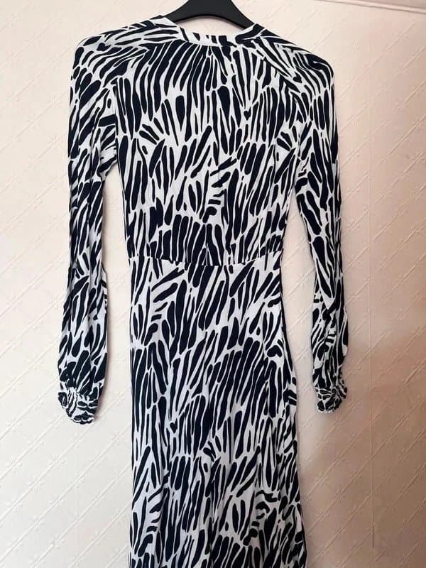 Next Next Long Button Up Black & White Summer Dress