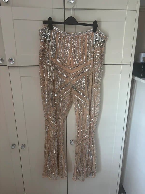 ASOS ASOS luxe sparkle mesh trousers