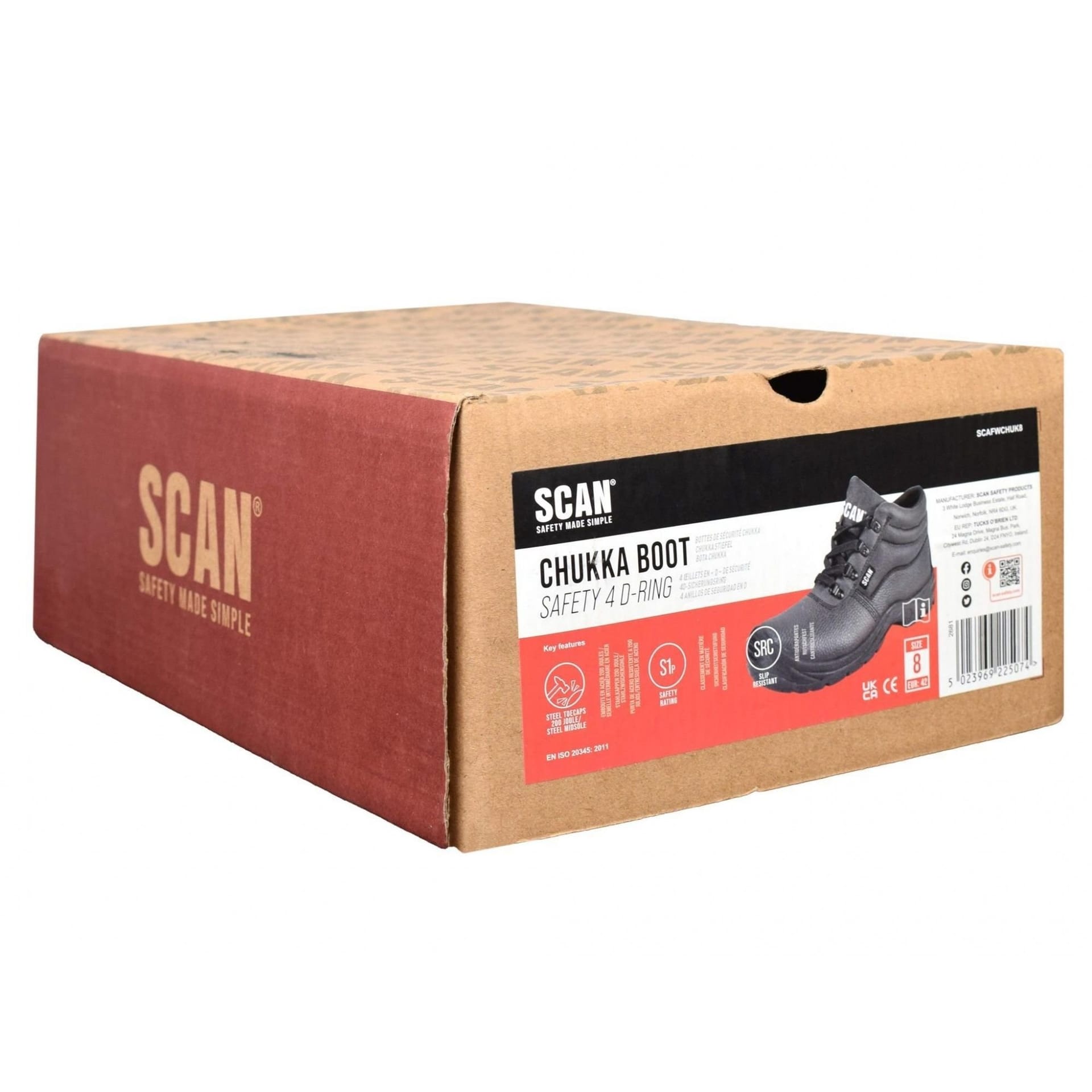 Scan Scan Men's 4 D-ring Chukka Safety Boots - 4