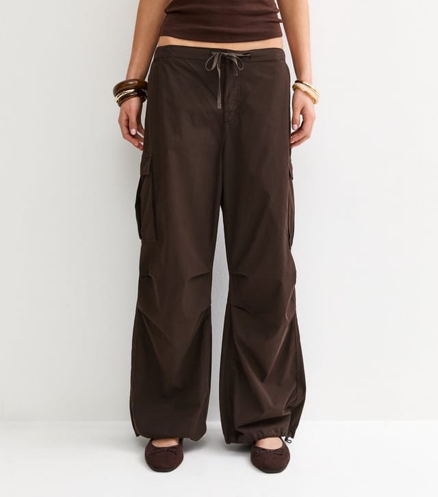 New Look Women's Dark Brown Cargo Pocket Parachute Trousers New Look - 2